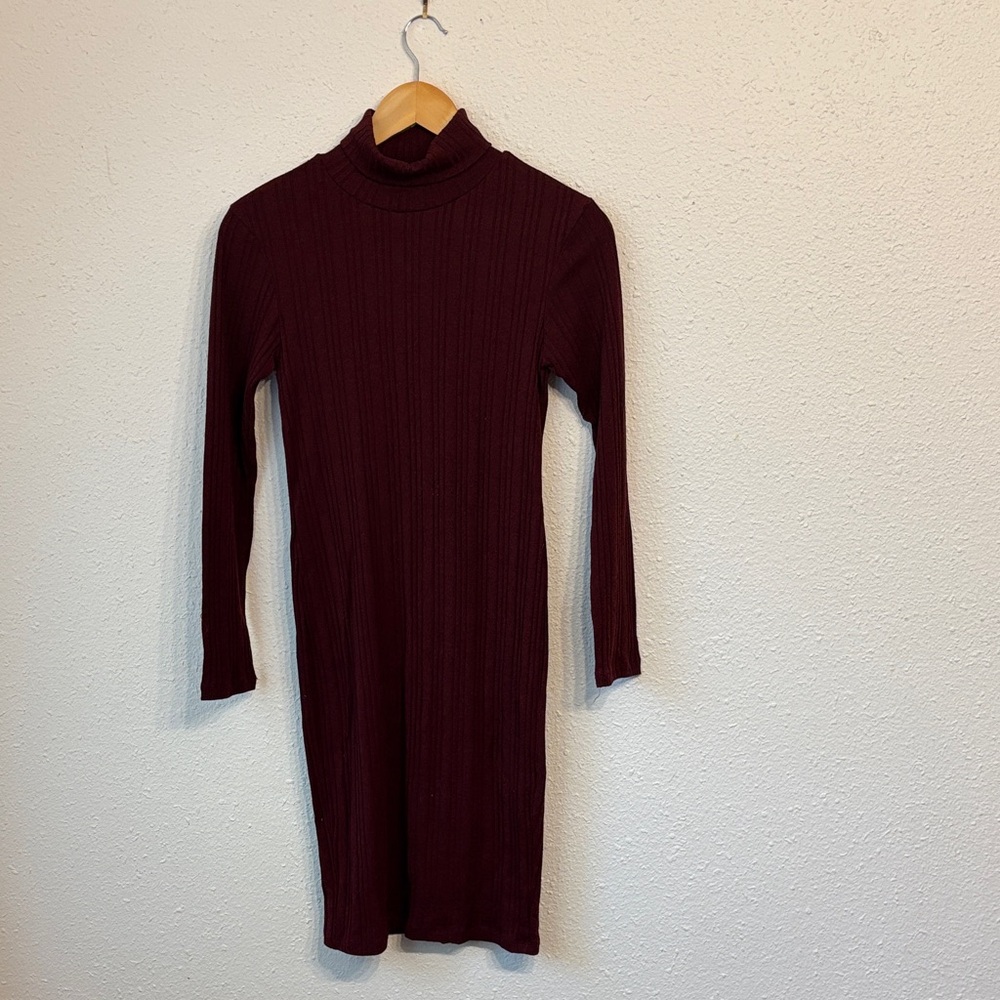 Pinkyotto Burgundy Ribbed Dress